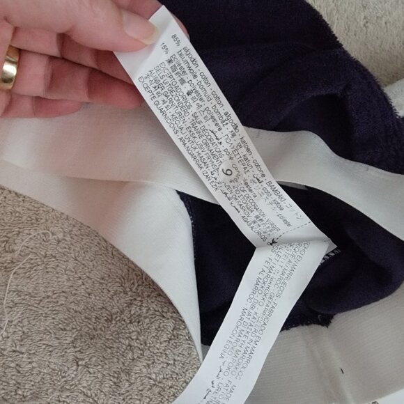 Zara Blue French Terry Crop Top White Trim - Picture 13 of 14